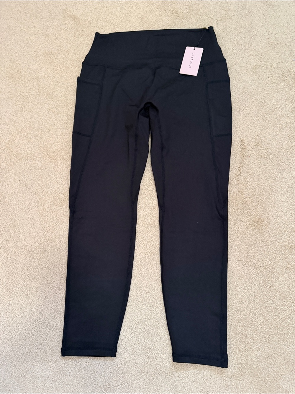 LF Black ladies Leggings with Side Pockets
